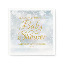 First Snowflakes Winter Couples Baby Shower Napkins