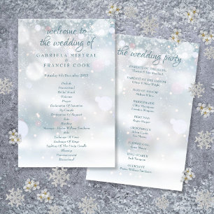 First Snowflakes Winter Wedding Program