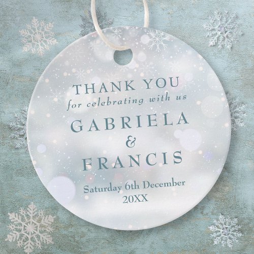 First Snowflakes Winter Wedding Thank You Favor Tags