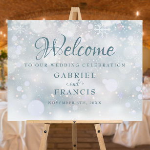 First Snowflakes Winter Wedding Welcome Sign