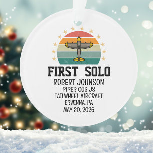 First Solo Airplane PILOT Personalized Aviation Ornament