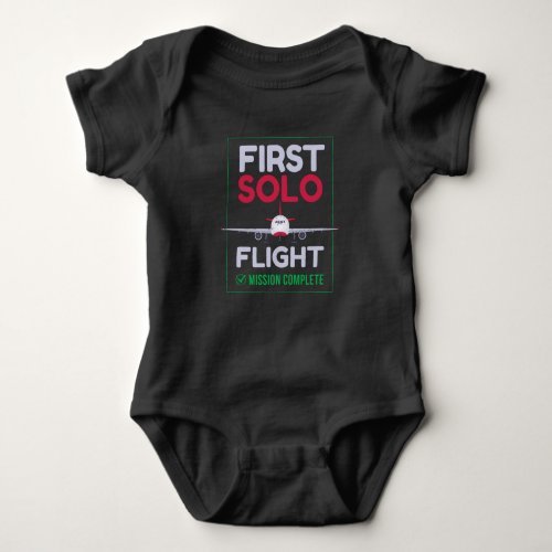 First Solo Flight Airplane First Flight Baby Bodysuit