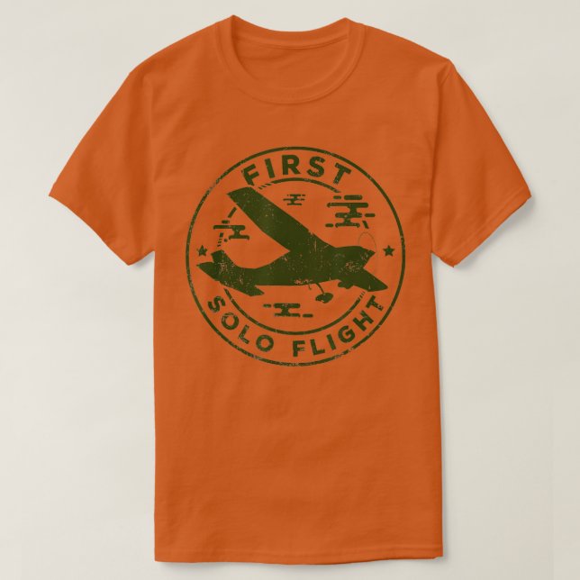 First Solo Flight  Plane Aircraft Pilot Flight  T-Shirt (Design Front)