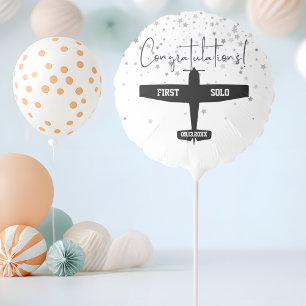First Solo Simple Airplane, Personalized Aviation Balloon