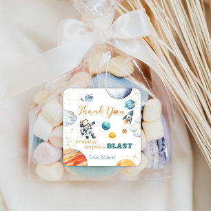 First Space Expedition 1st Birthday Thank You  Square Sticker