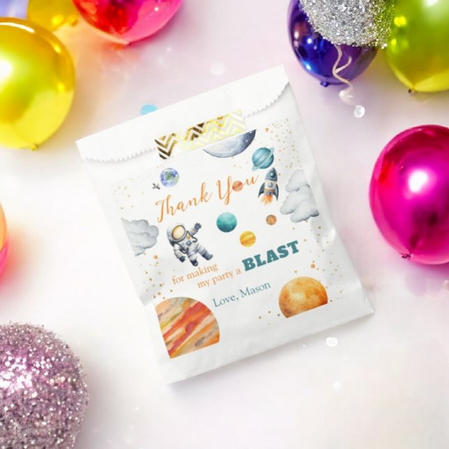 First Space Expedition Birthday Boy Astronaut Favor Bag (Creator Uploaded)