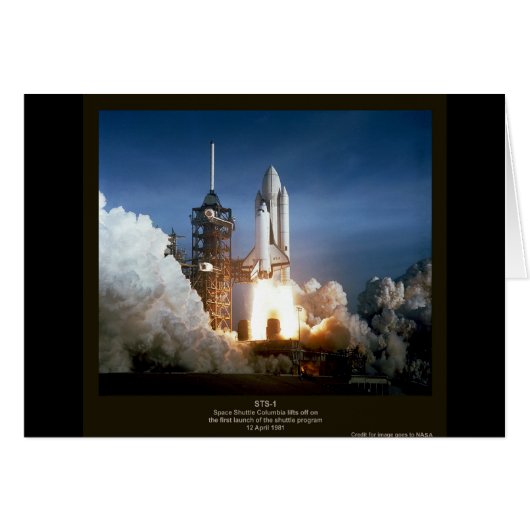 First Space Shuttle launch STS-1 Columbia Cards (Front Horizontal)