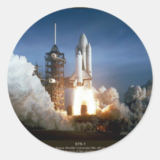 First Space Shuttle launch STS-1 Columbia Classic Round Sticker