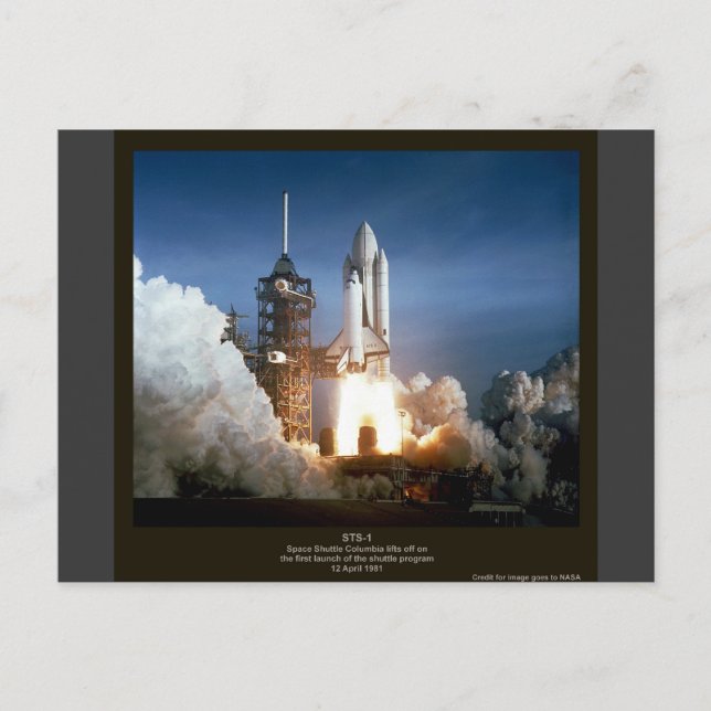 First Space Shuttle launch STS-1 Columbia Postcard (Front)
