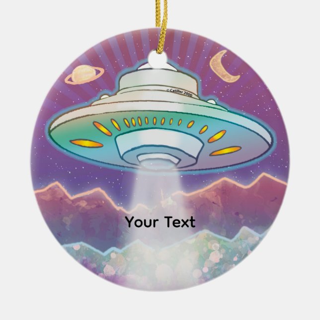 First Spaceship Ceramic Ornament (Front)