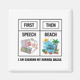 First Speech Then Beach Funny Speech Therapy Summe Magnet