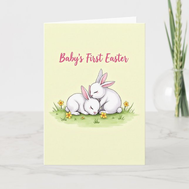 First Spring Bunny Hugs Card (Front)