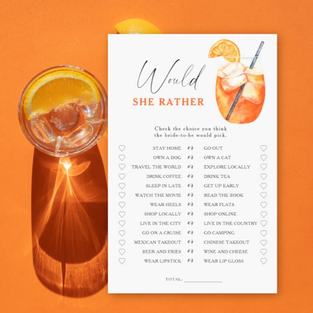 First Spritz Bridal shower Would she rather game (Creator Uploaded)