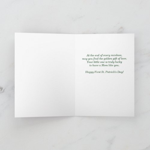 First St Patricks Day as a Mom Woodland Deer Card