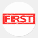 First Stamp Classic Round Sticker