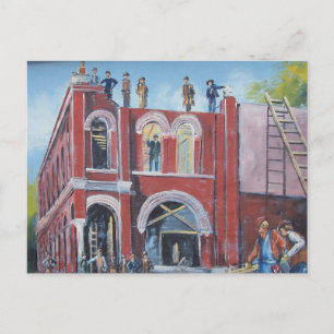 First State Bank construction Postcard