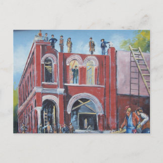 First State Bank construction Postcard