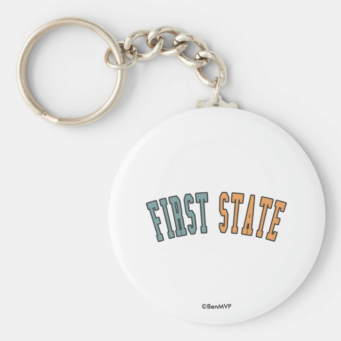 First State in State Flag Colors Key Chain
