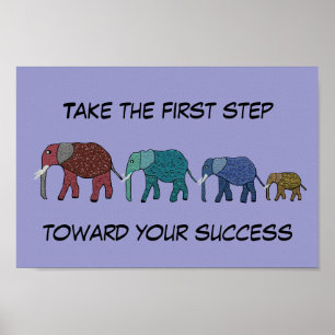 First Step Toward Success Motivational Poster