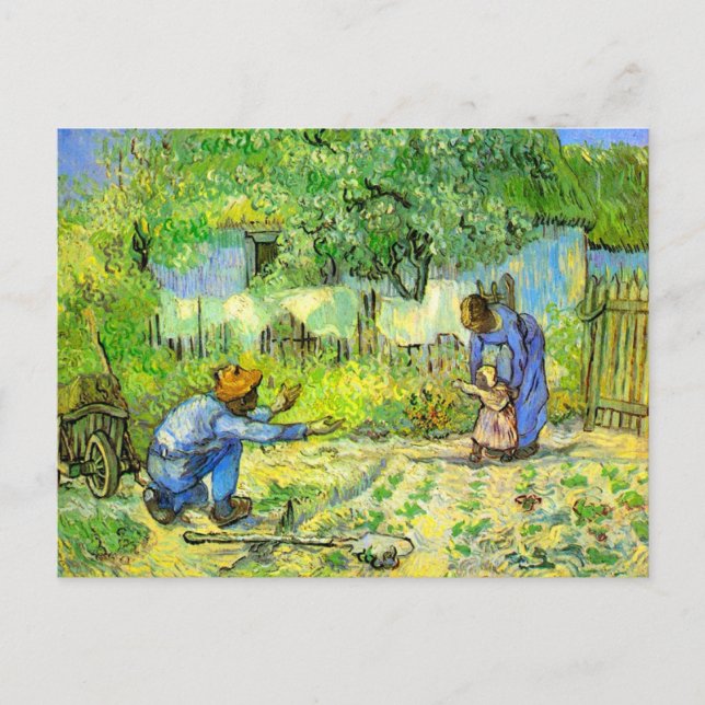First steps, 1890 Vincent van Gogh. Postcard (Front)