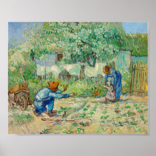 First Steps after Millet (1890) by Vincent Poster