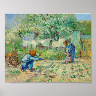 First Steps after Millet (1890) by Vincent Poster