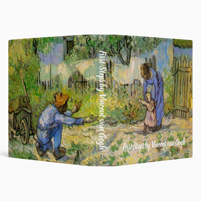 First Steps (after Millet) by Vincent van Gogh 3 Ring Binder (Background)