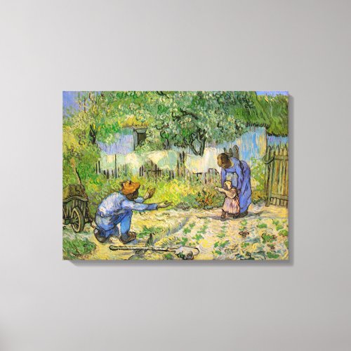 First Steps after Millet by Vincent van Gogh Canvas Print