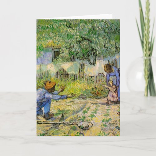 First Steps after Millet by Vincent van Gogh Card