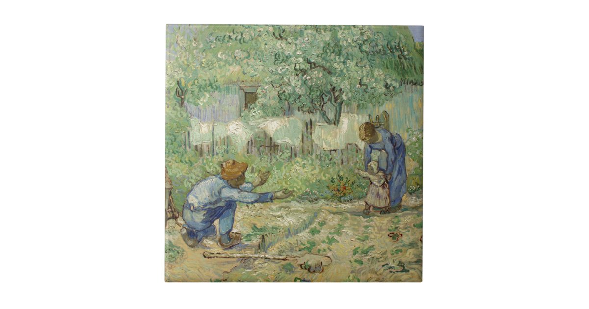 First Steps After Millet By Vincent Van Gogh Ceramic Tile Zazzle Com