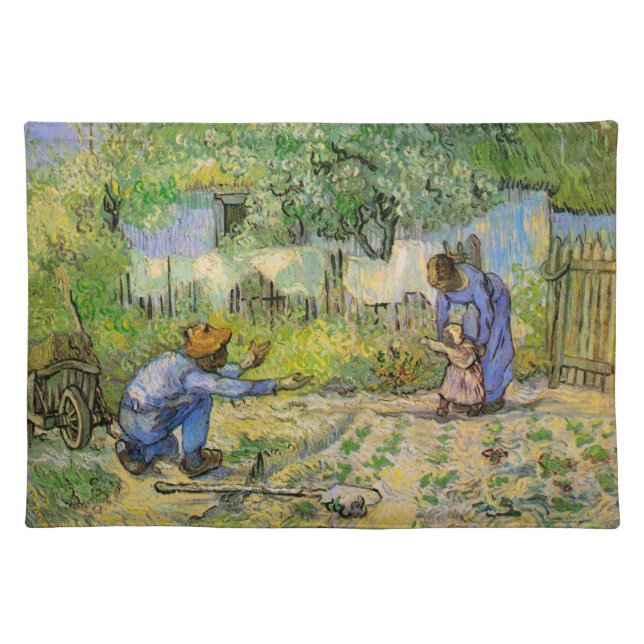 First Steps (after Millet) by Vincent van Gogh Cloth Placemat (Front)