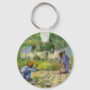 First Steps (after Millet) by Vincent van Gogh Keychain
