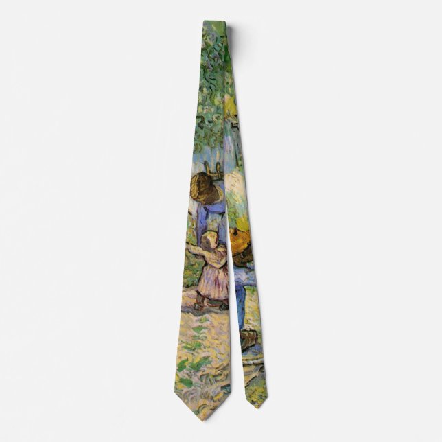 First Steps (after Millet) by Vincent van Gogh Neck Tie (Front)