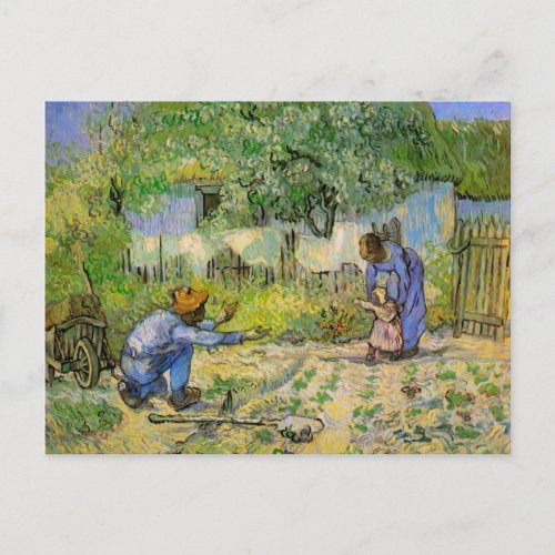 First Steps after Millet by Vincent van Gogh Postcard