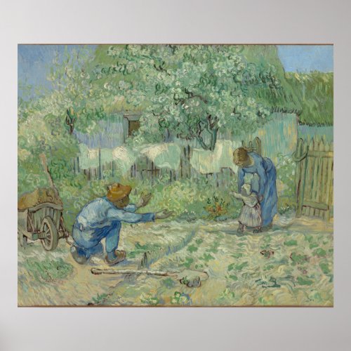 First Steps After Millet by Vincent Van Gogh Poster