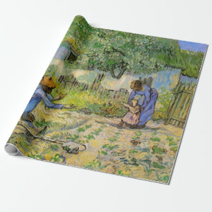 First Steps (after Millet) by Vincent van Gogh Wrapping Paper