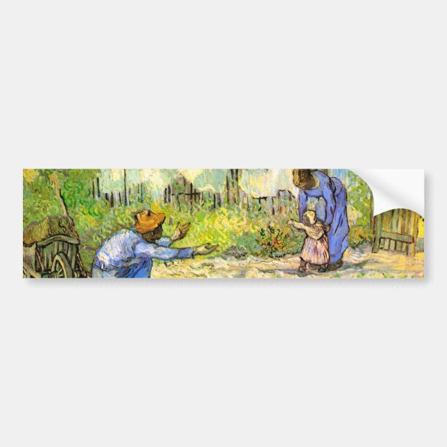 First Steps (after Millet) Van Gogh Fine Art Bumper Sticker (Front)