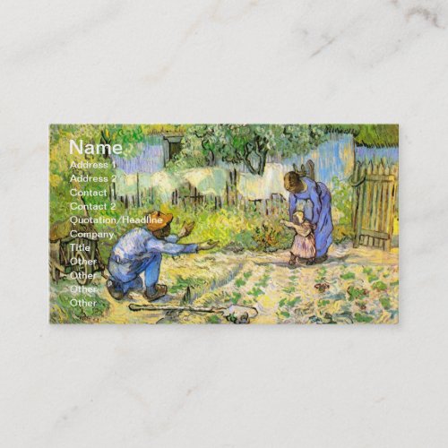 Van Gogh First Steps (after Millet) (F668) Business Card Templates