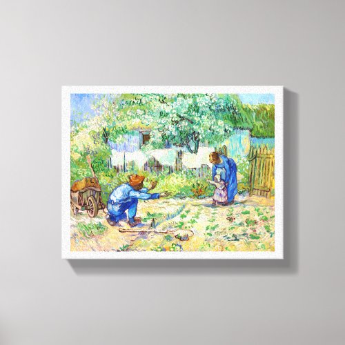 First Steps after Millet Vincent van Gogh art Canvas Print