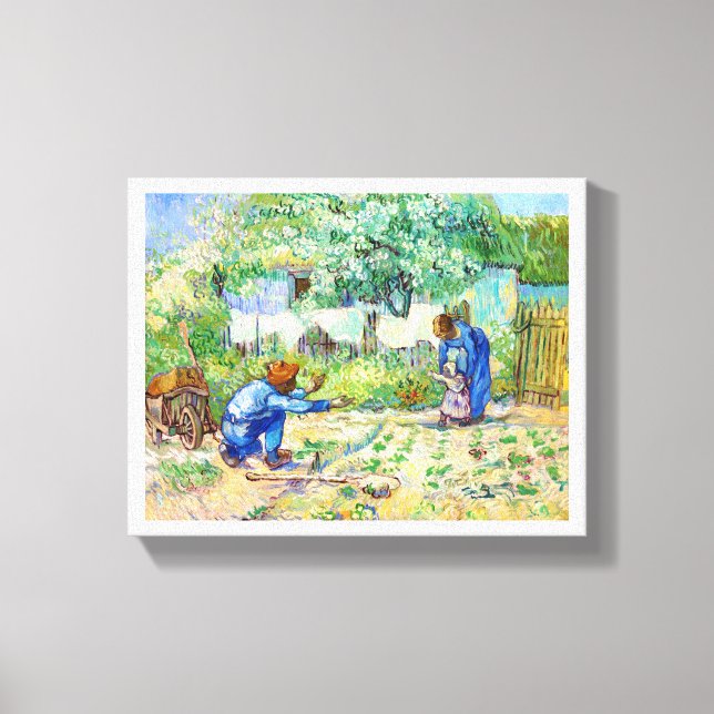 First Steps (after Millet) Vincent van Gogh art Canvas Print (Front)