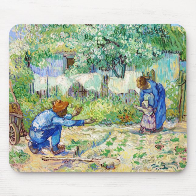First Steps (after Millet) Vincent van Gogh art Mouse Pad (Front)