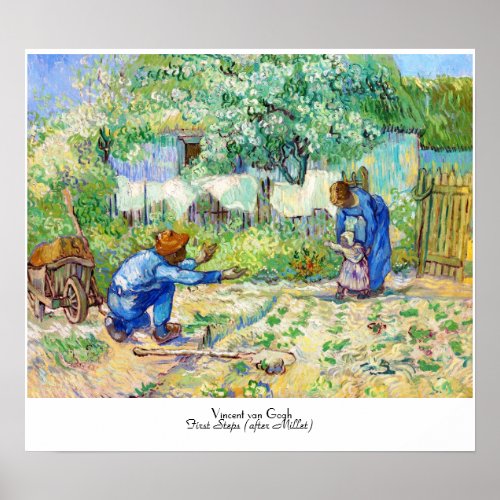 First Steps after Millet Vincent van Gogh art Poster