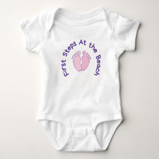 First Steps At The Beach Baby Bodysuit
