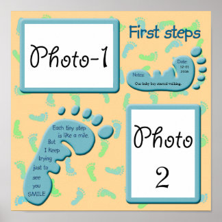 First steps - Baby Boy Poster