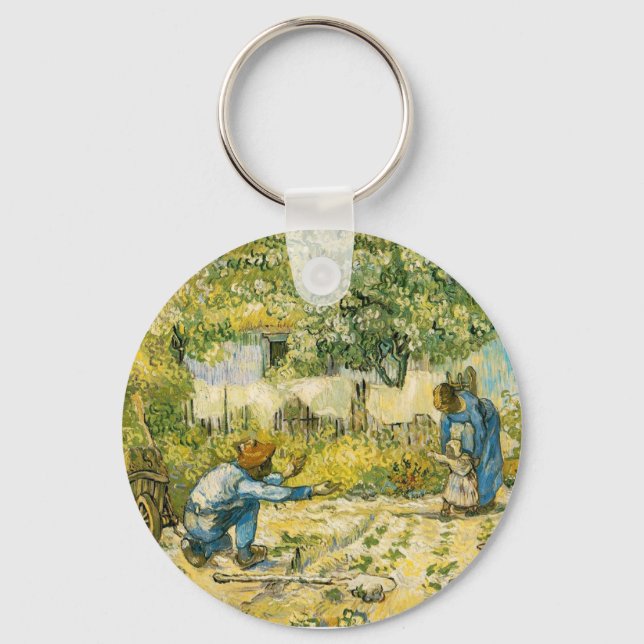 First Steps by Vincent van Gogh 1890 Keychain (Front)