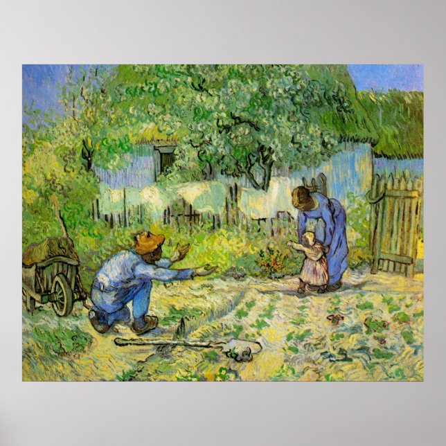First Steps by Vincent van Gogh Poster (Front)