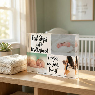First Steps into Motherhood - New Mom Gift Photo Block