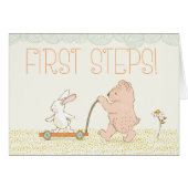 First Steps Walking Bear and Rabbit Cards (Front Horizontal)