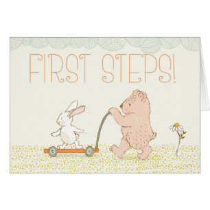 First Steps Walking Bear and Rabbit Cards