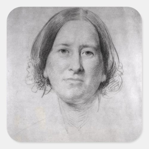 First Study for the Portrait of George Eliot Square Sticker